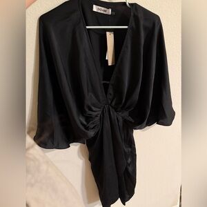 DO+BE Elegant Black Satin Dress